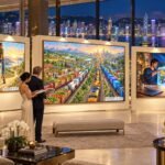 A private collectors’ evening overlooking Hong Kong’s Victoria Harbour, featuring Herbert Sim’s artworks on economic alternatives, portable ownership and practical sovereignty.